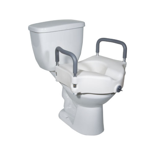 Asiento de inodoro elevado con brazos